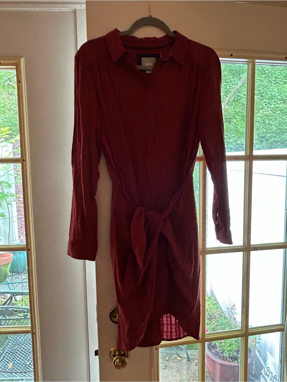 Maeve Anthropologie Rust Bloomsbury tie shirt dress. Sz. 6 - Picture 4 of 16